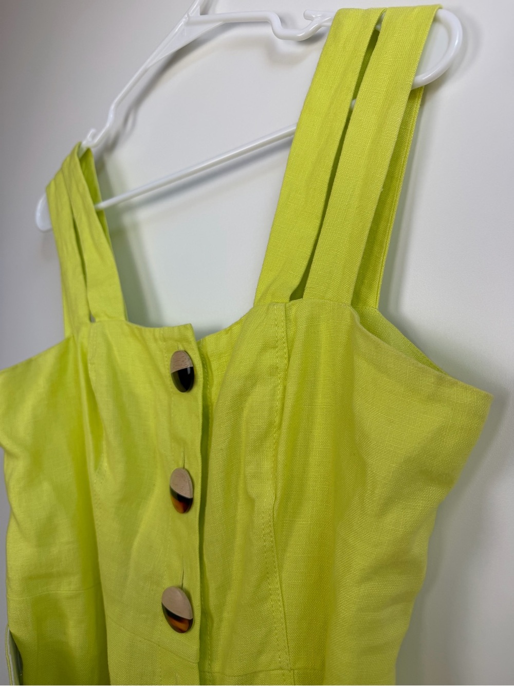 Nicholas Button Double Strap Dress Fluorescent Lime Size 6 - Picture 7 of 14